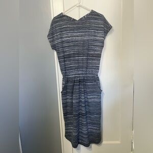 Lularoe Isla Striped Gray/Blue Dress